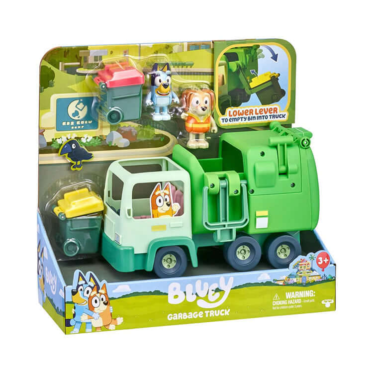 Bluey Series 6 Garbage Truck Playset with Figures and Rubbish Bins in Packaging