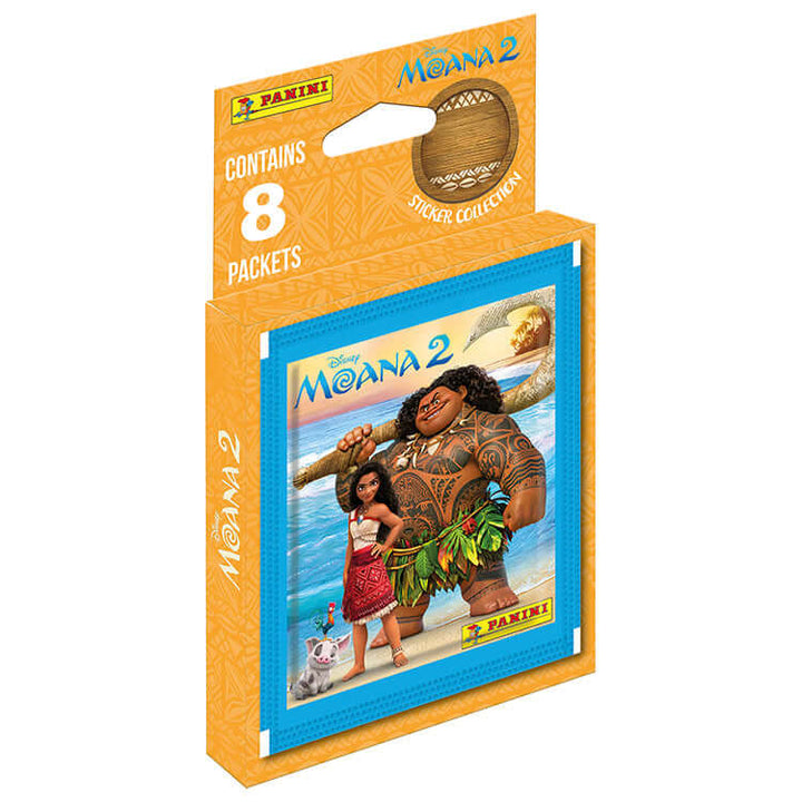 Disney Moana 2 Sticker Collection pack with 8 packets featuring Moana and Maui on the cover.