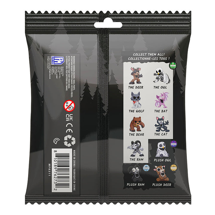Back packaging of 99 Nights In The Forest Series 2 Collectable Minifigures showcasing featured characters.