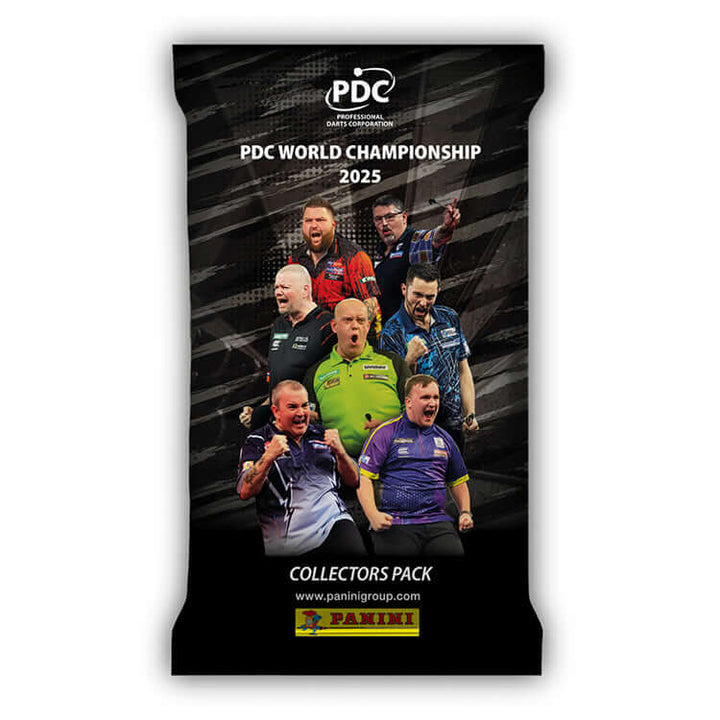 PDC World Championship 2025 collectors pack featuring top darts players and Panini branding.