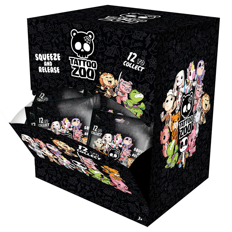 Tattoo Zoo Foamates Assortment - Blind pack display box with characters to collect and squeeze.