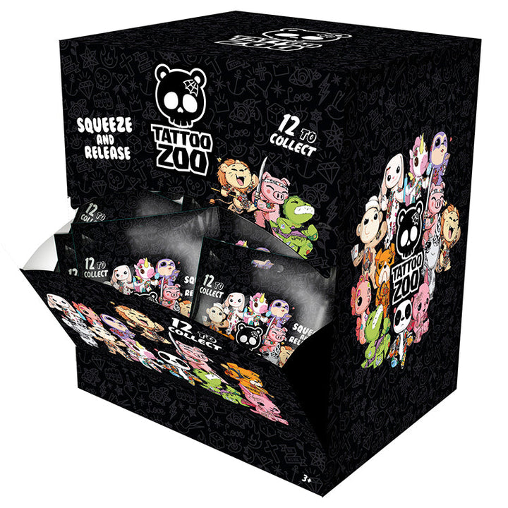 Tattoo Zoo Foamates Assortment - Blind pack display box with characters to collect and squeeze.