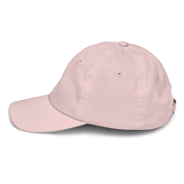AFK Youth baseball cap in soft pink with adjustable strap and breathable design for kids.