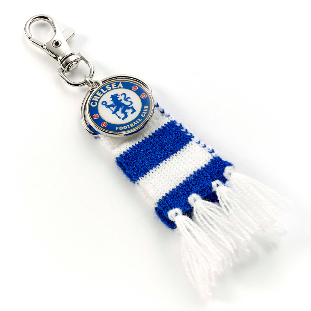 Chelsea Football Club Blue Stripe Scarf &amp; Crest Backpack Hanger
