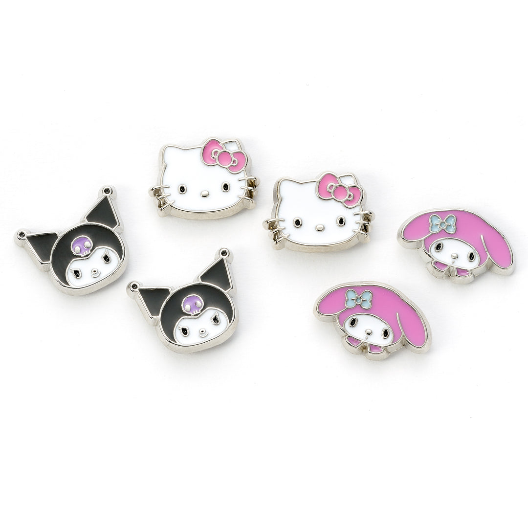 Hello Kitty Kuromi And My Melody Stud Earring Set