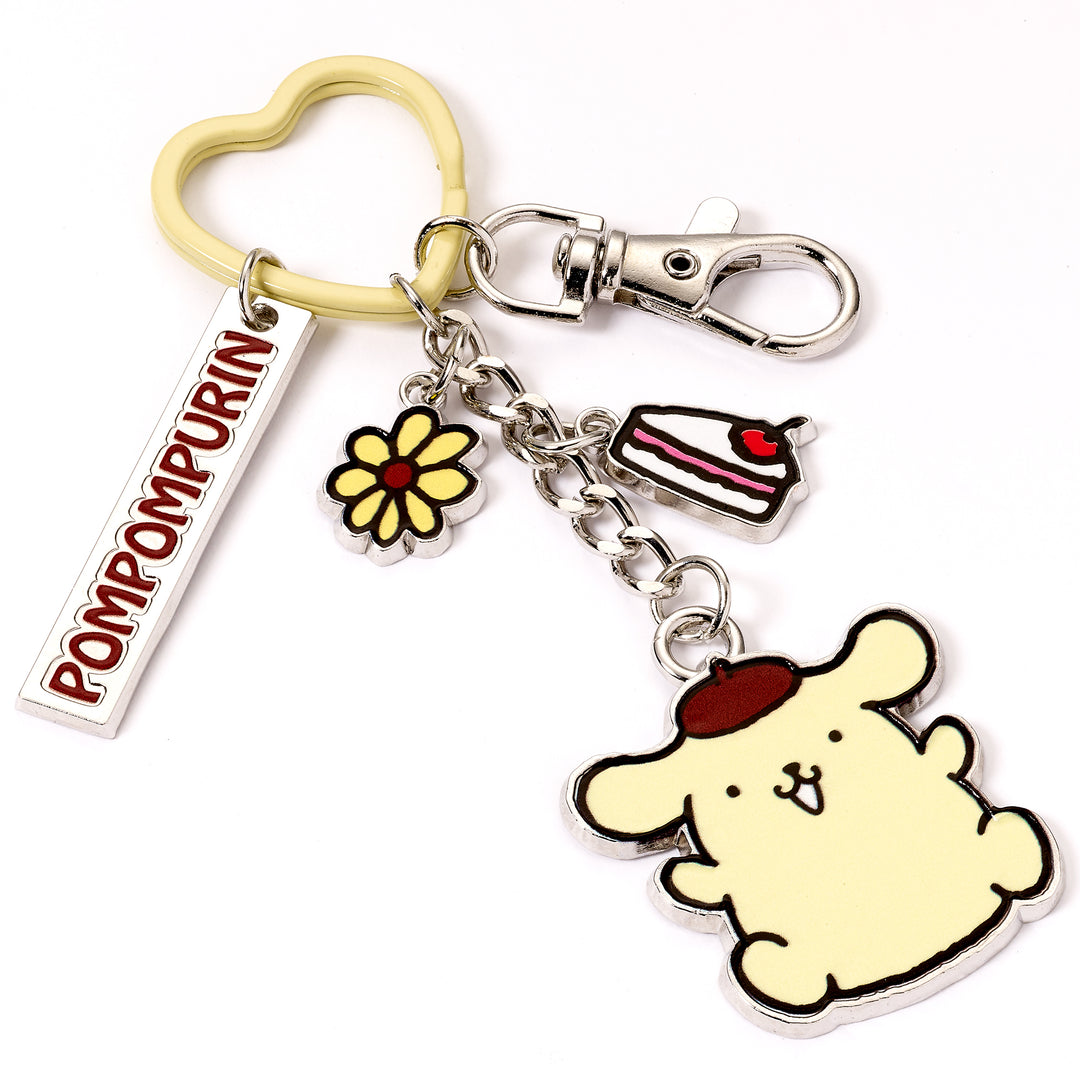 Hello Kitty Pompompurin Keyring with Charms