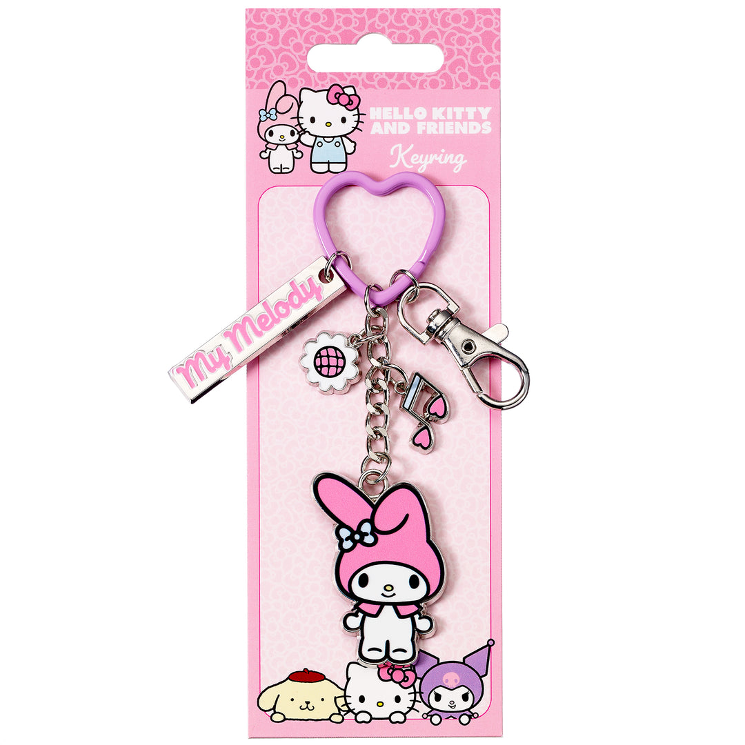 Hello Kitty My Melody Keyring with Charms