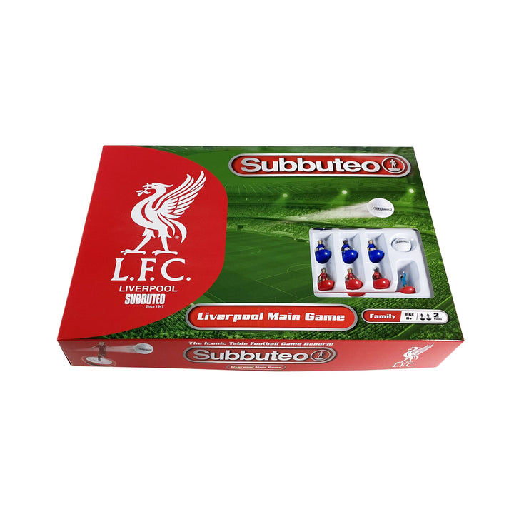 Liverpool FC Subbuteo Main Game box featuring Liverpool logo and collectible pieces.