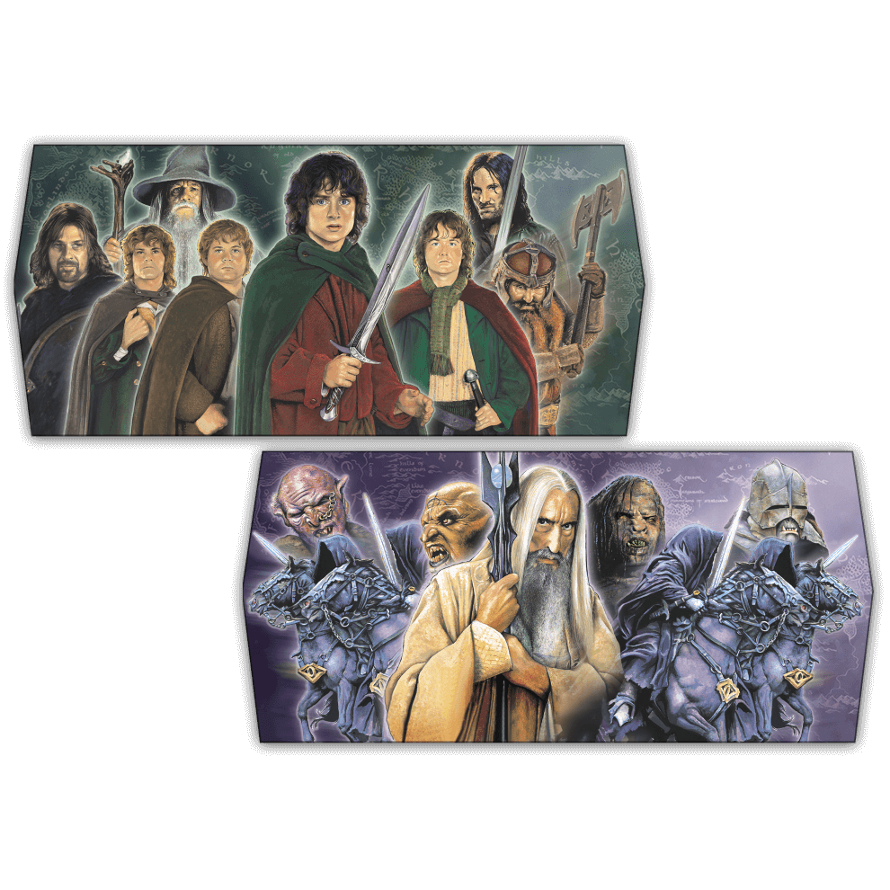 Lord of the Rings Chess Set featuring iconic characters and scenes from the epic trilogy.