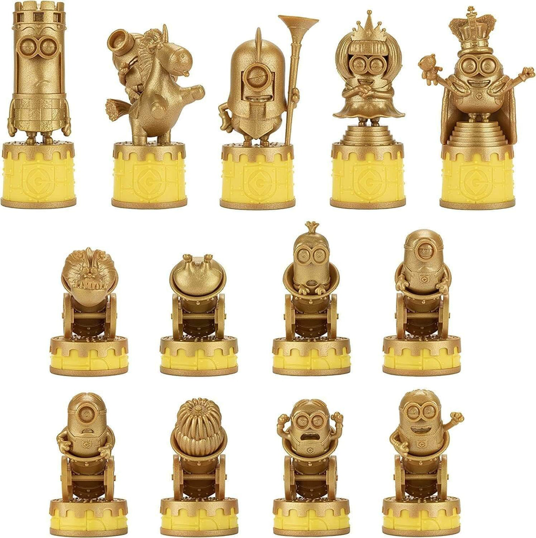 Minions Medieval Mayhem Chess Set Despicable Me collectible chess pieces featuring Minions characters.