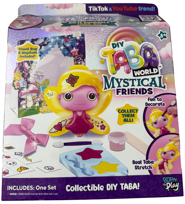 Taba World Make & Display Mystical Friends craft set featuring collectible characters and travel bag.