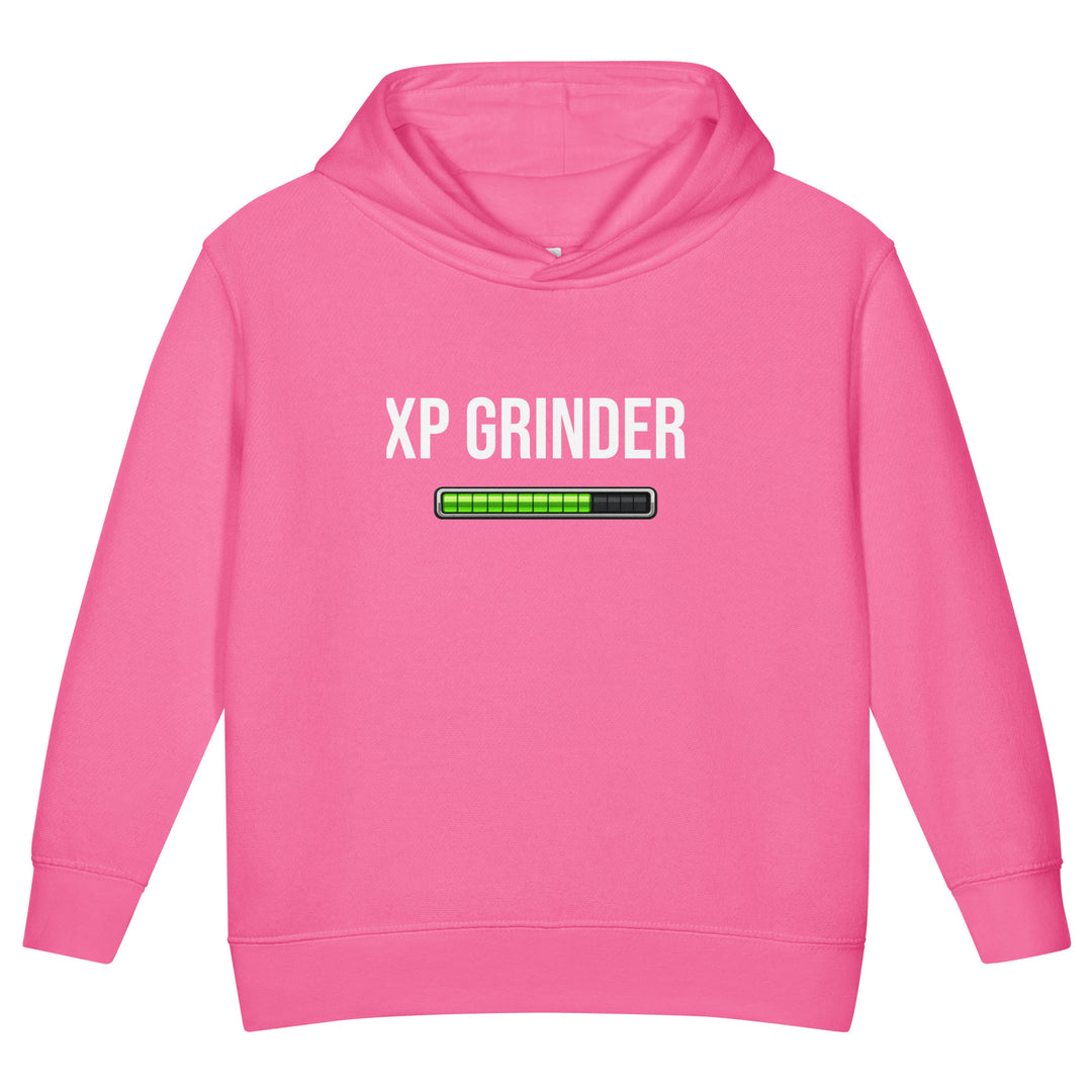 XP Grinder Toddler fleece pullover hoodie in pink with loading bar graphic