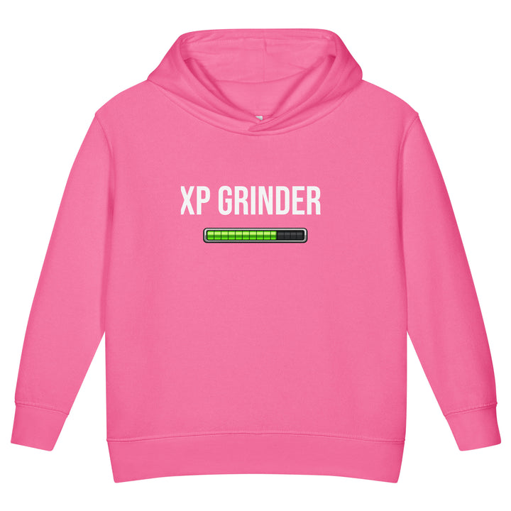 XP Grinder Toddler fleece pullover hoodie in pink with loading bar graphic