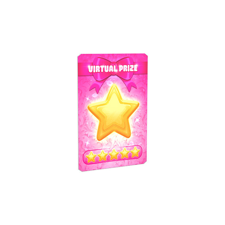 Dress To Impress Lana Fashion Doll Virtual Prize graphic with a golden star on a pink background, symbolizing rewards in games.