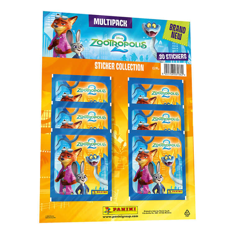 Zootropolis 2 Sticker Collection multipack featuring 30 collectible stickers with characters from Zootropolis.
