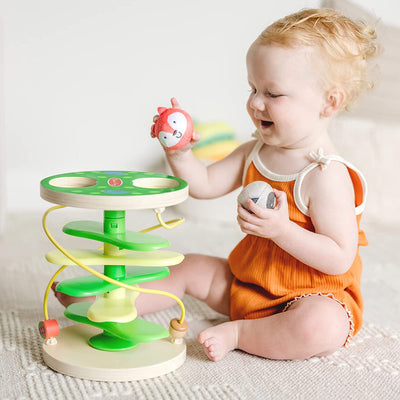 Earthlets.com| Melissa & Doug Rollables Treehouse | Early Development & Activity Toys for 1 Year Old Boys & Girls | Wooden Baby Toys 12 Months + | Cause and Effect Toys for 1 Year Olds with Sensory Balls for Babies | Earthlets.com |  