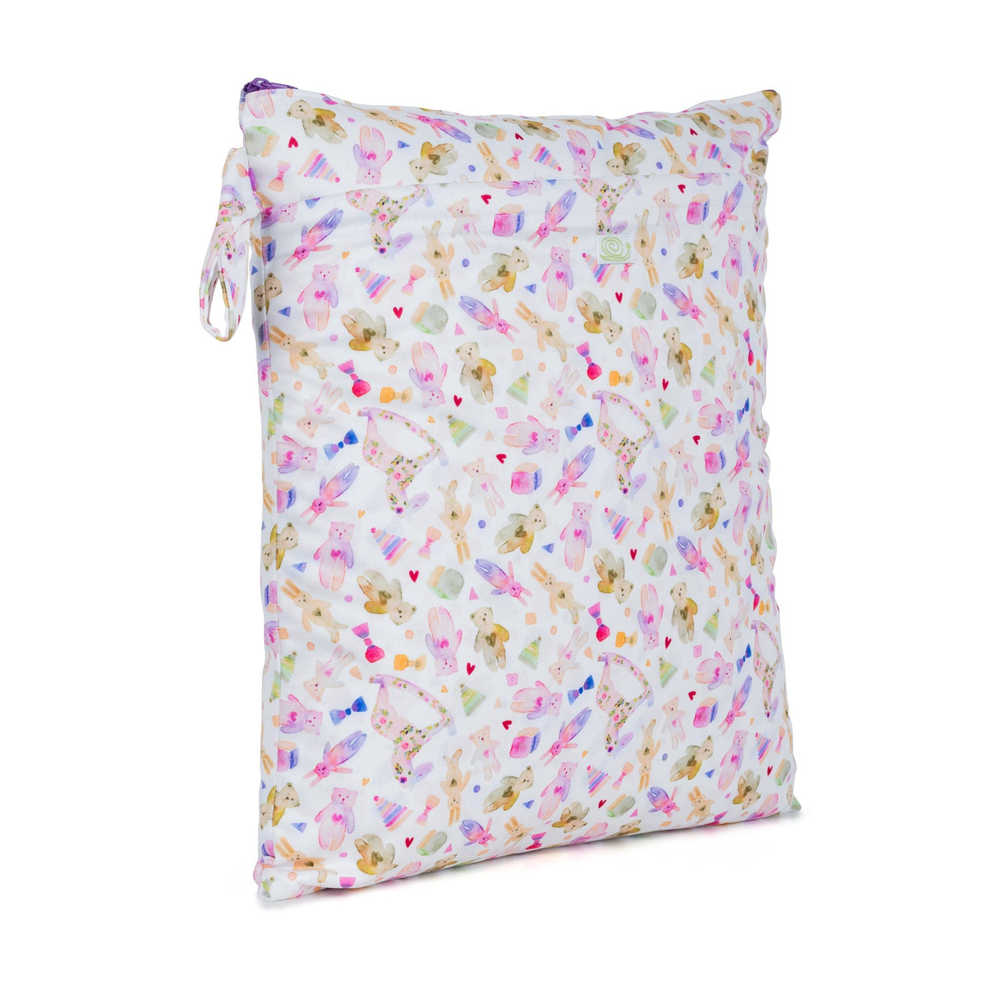 Baba + BooMedium Double Zip Reusable Nappy Storage BagColour: Vintage Toysreusable nappies buckets & accessoriesEarthlets