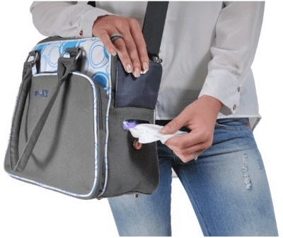 Dooky Changing Bag with Pull and Wipe Aqua Circles changing change bags Earthlets