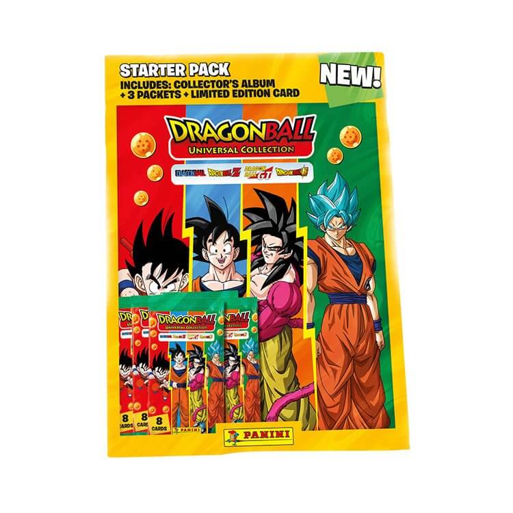 Panini Dragon Ball Z Universal Trading Card Collection Product: Starter Pack (3 Packs) Trading Card Collection Earthlets