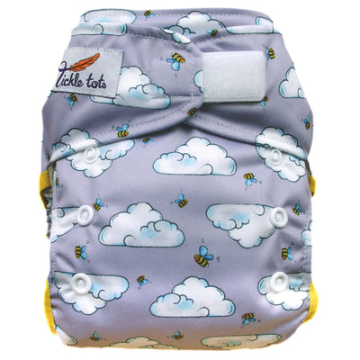 Tickle TotsAll-In-Two NappyColour: Busy Beesreusable nappiesEarthlets